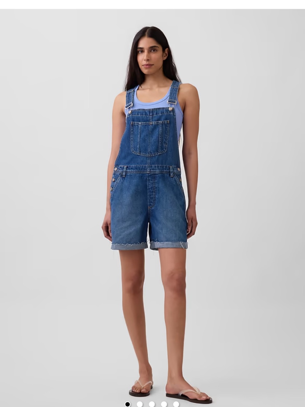 GAP Blue Denim Short Overalls with Light Blue Tank